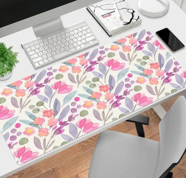 GMK+ Watercolor Flowers Custom Desk Mat