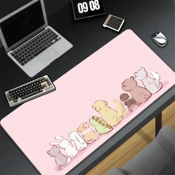 GMK+ Kawaii Animals Pink Version Custom Desk Mat