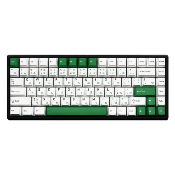 GMK+ Elegant White and Green Cherry Custom Keycap Set