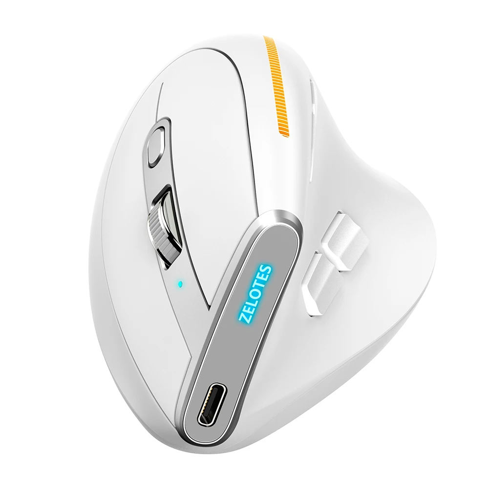 GMK+ Ergonomic White Bluetooth Gaming Mouse