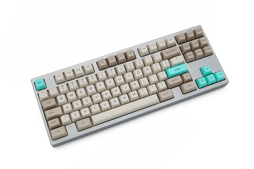 SA profile Dye Sub Keycap Set PBT plastic retro beige for mechanical keyboard beige grey cyan gh60 xd64 xd84 xd96 87 104