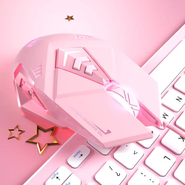 GMK+ Petal Pink Gaming Mouse - Image 2