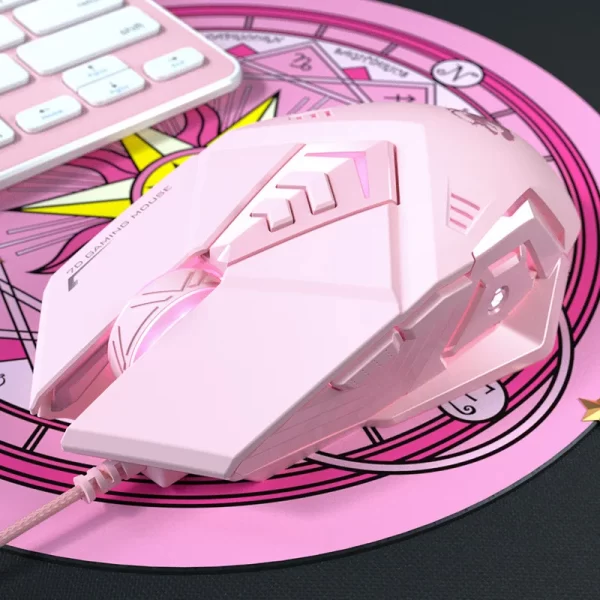 GMK+ Petal Pink Gaming Mouse - Image 3