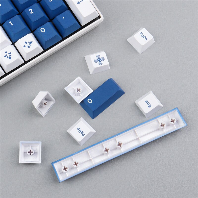 GMK+ White and Blue Cherry Custom Keycap Set - GMK Keycaps