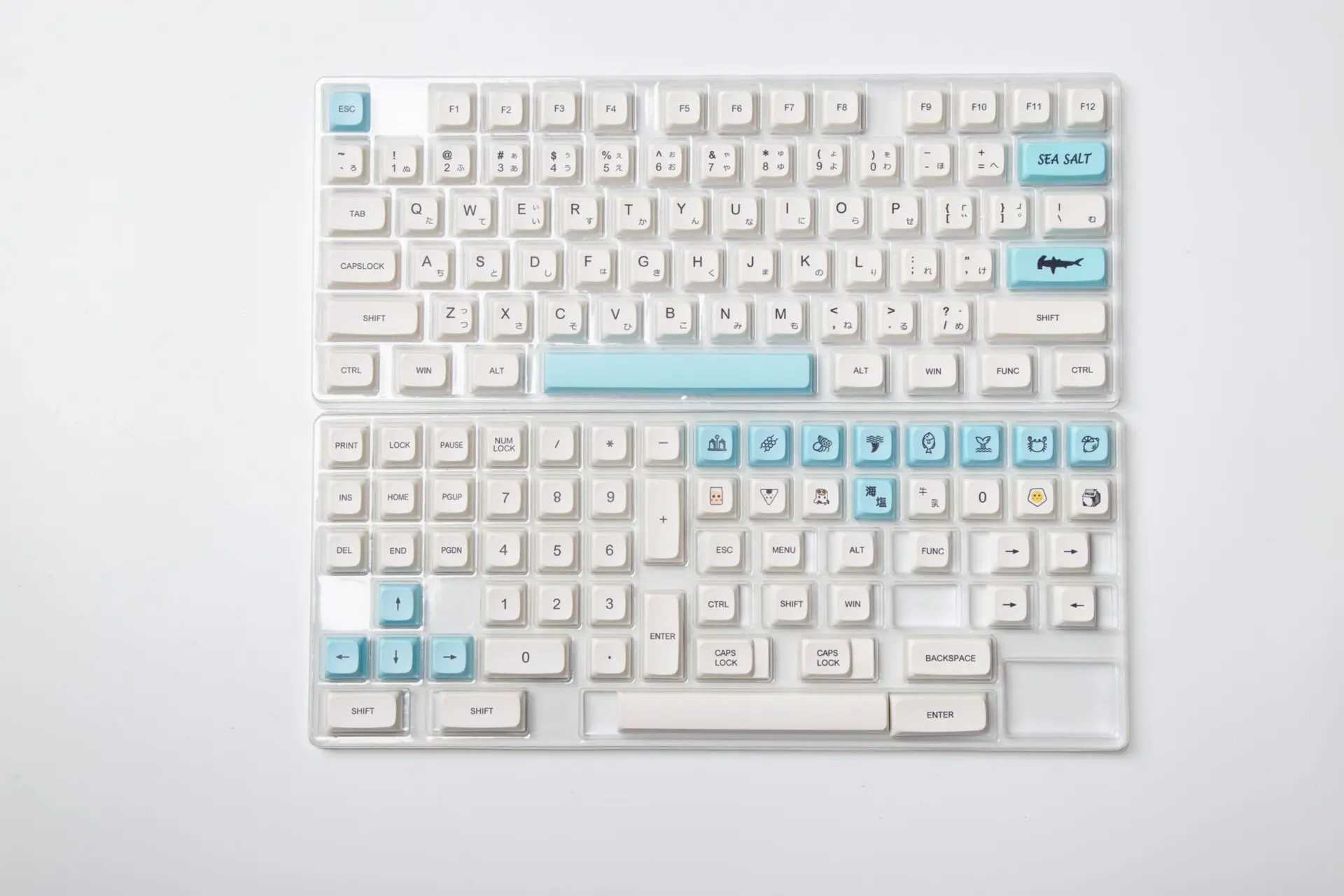 138 Keys XDA PBT Keycap Blue White Theme DYE-SUB Japanese/English Keycaps For Cherry Mechanical Keyboard 61 64 84 108 Layout
