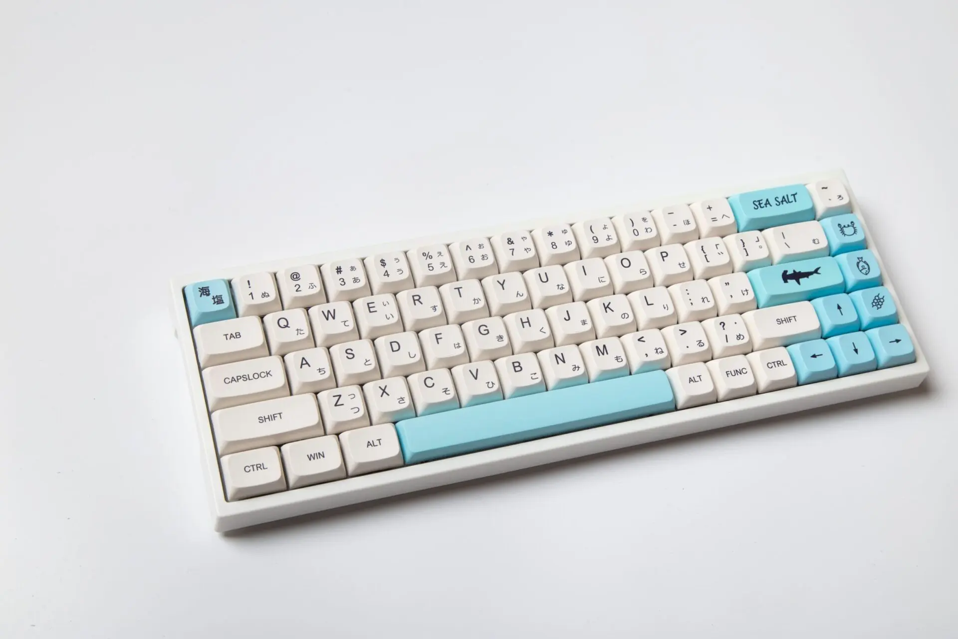 138 Keys XDA PBT Keycap Blue White Theme DYE-SUB Japanese/English Keycaps For Cherry Mechanical Keyboard 61 64 84 108 Layout
