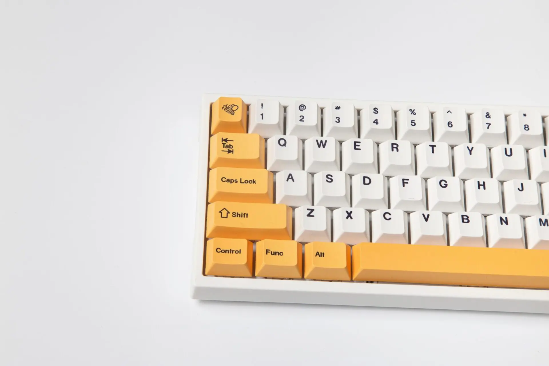 133 Key PBT Keycap DYE-SUB Cherry Profile Personalized Minimalist White Yellow Bee Keycap For Mx Switch Mechanical Keyboard