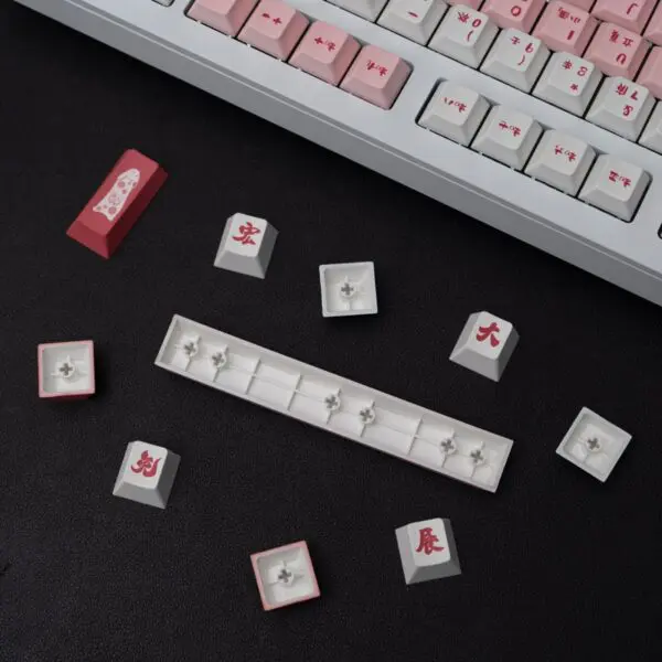 GMK + Mortise Rabbit Series Cherry Custom Keycap Set