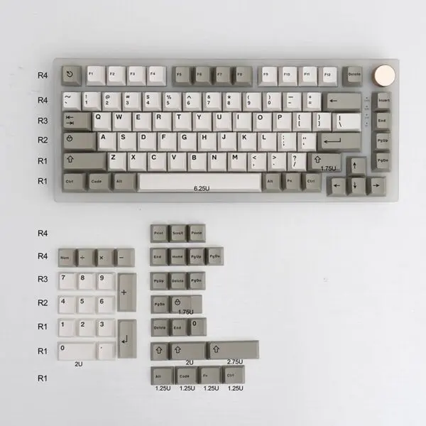 GMK + Gray White Cherry Custom Keycap Set