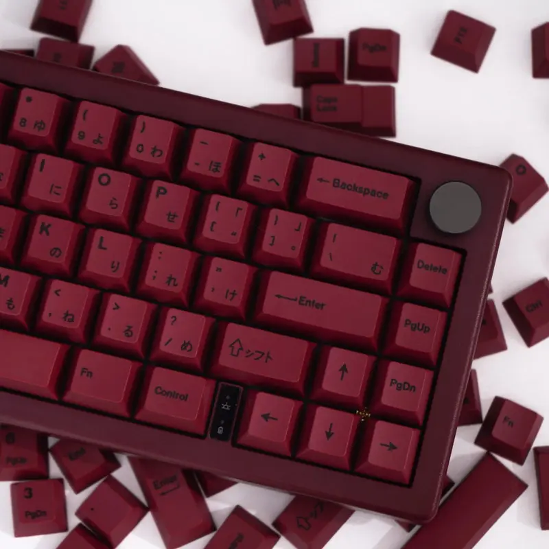 Minimalist red 140-key mechanical keyboard keycap PBT Dye sublimation cherry profile Japanese Key Cap For 61/64