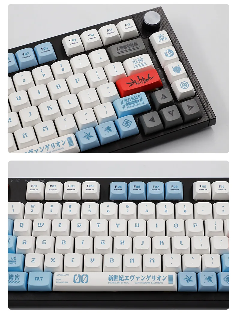 Máquina Zero Keycap 134 teclas PBT sublimación XDA perfil DIY producción de Material azul tapa de teclado mecánico para juego