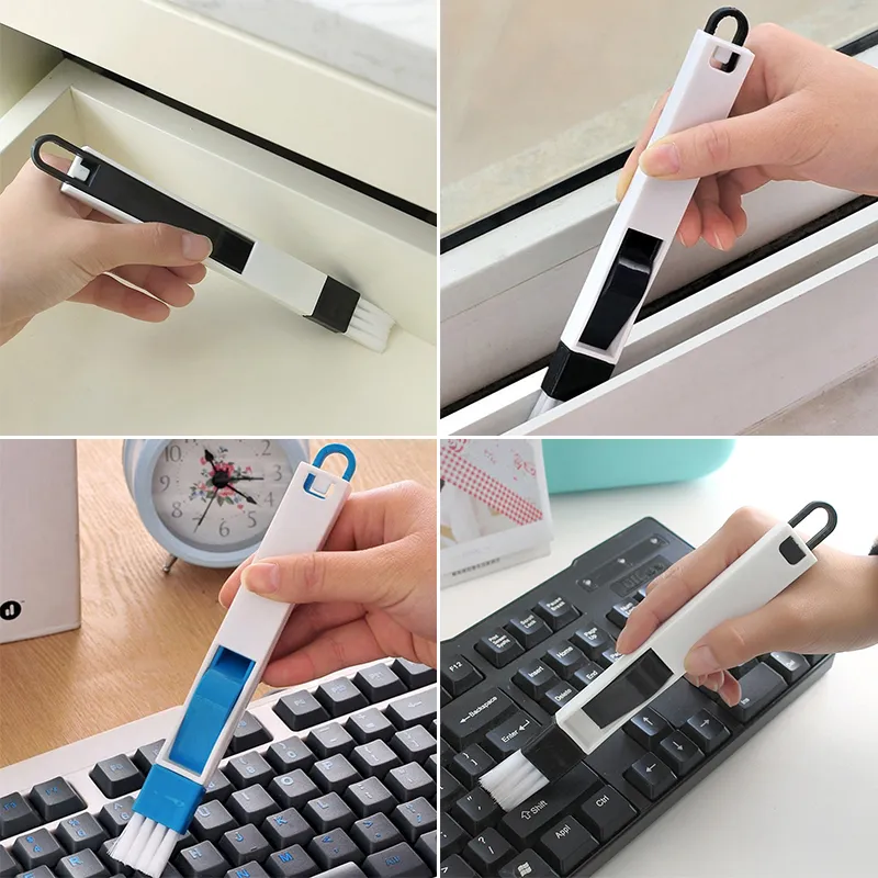 Cepillo de limpieza multifuncional para teclado de puerta y ventana, limpiador de teclado de ranura, Nook Cranny, pala para polvo, accesorios de herramientas de pista