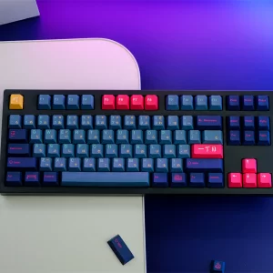Introducing the GMK+ Red Neon Cherry Custom Keycap Set, a vibrant and dynamic addition to elevate your keyboard aesthetics.