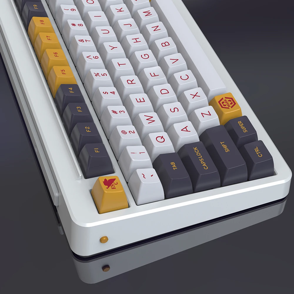 N. ° Tapa de tecla ABS para teclado mecánico Cherry Mx, tapa de tecla de moldeado de 2 colores, interruptor cruzado, Color amarillo, gris y blanco, perfil SA, 0