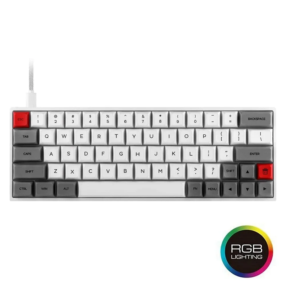 GMK+ Red Grey Full Mechanical Keyboard