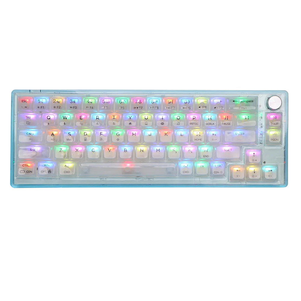 GMK+ Transparent Colorful Full Mechanical Keyboard