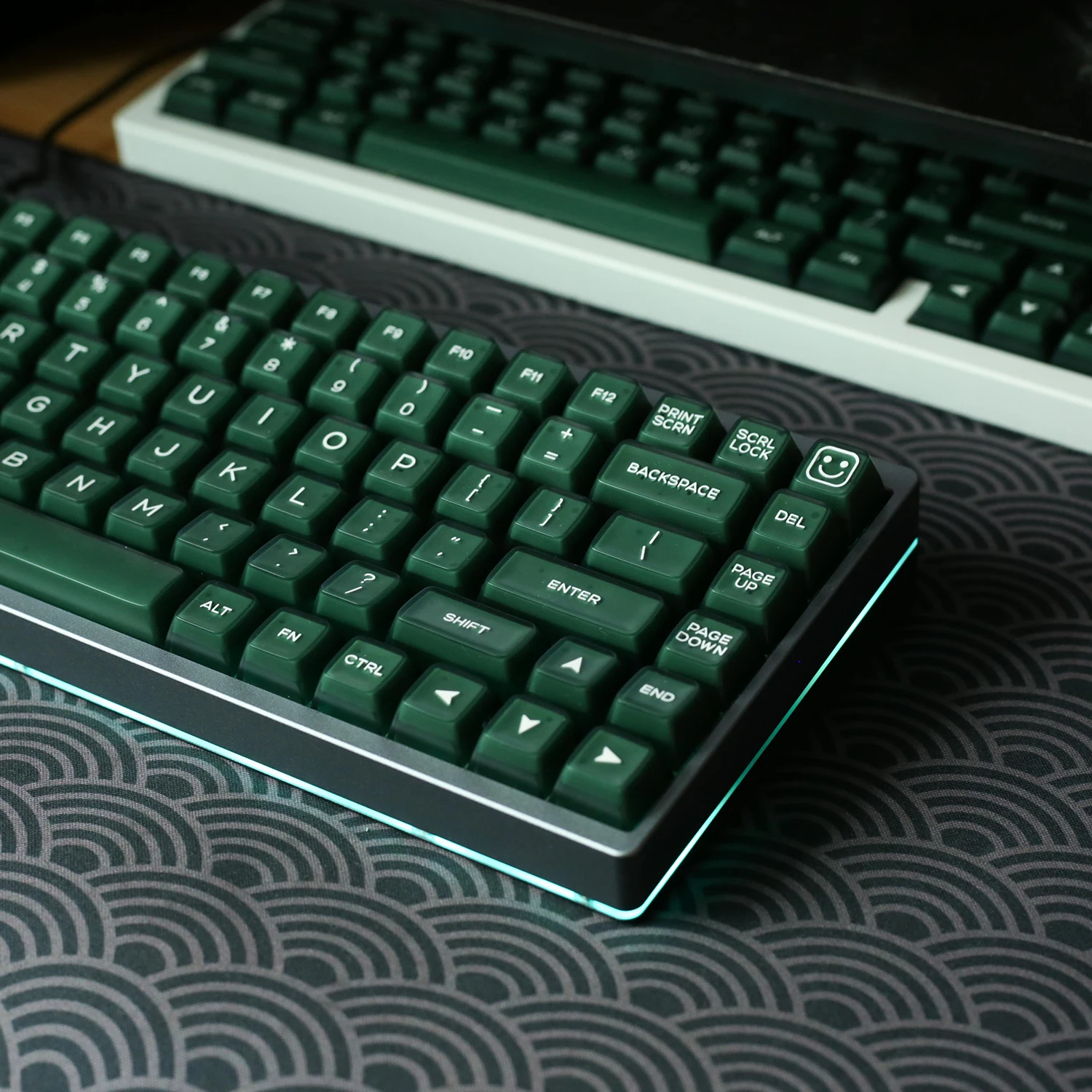 KBDiy PBT SA Profile Keycap Custom Green Translucent Keycap for Mechanical Keyboard Double Shot ISO 135 Keys Caps for MX Switch