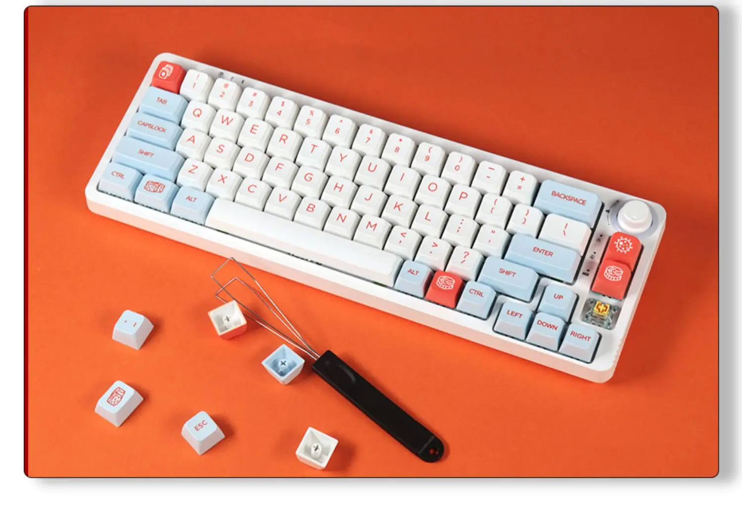 Salmon Theme KK3 MDA Profile Mechanical Keyboard MX PBT Dye Sublimation Keycap 139keys compatibal 61/64/68/87/96/104