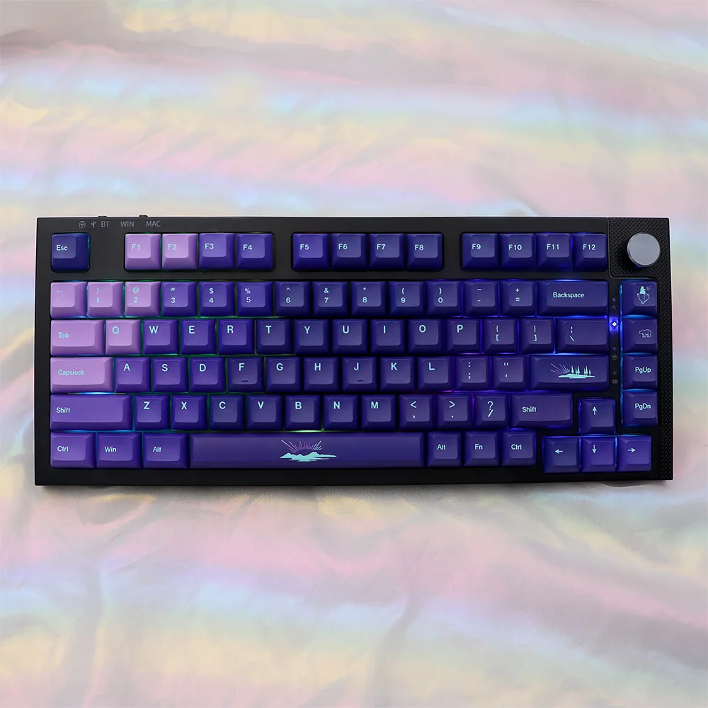 Aurora Borealis Keycaps Set KCA Height pbt dye sub Keycap For gk61/64/68/75 GMMK PRO Mechanical Gaming Keyboard Caps iso Keys