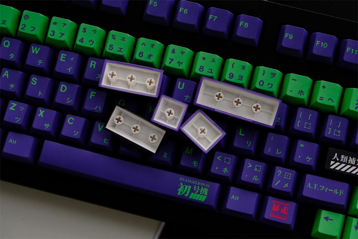 129 Keys/set EVA-01 EVA 01 Keycaps PBT Dye Subbed Key Caps Cherry Profile Keycap For Keychron Q2 65% 75% Anne GH60 GK64 Poker