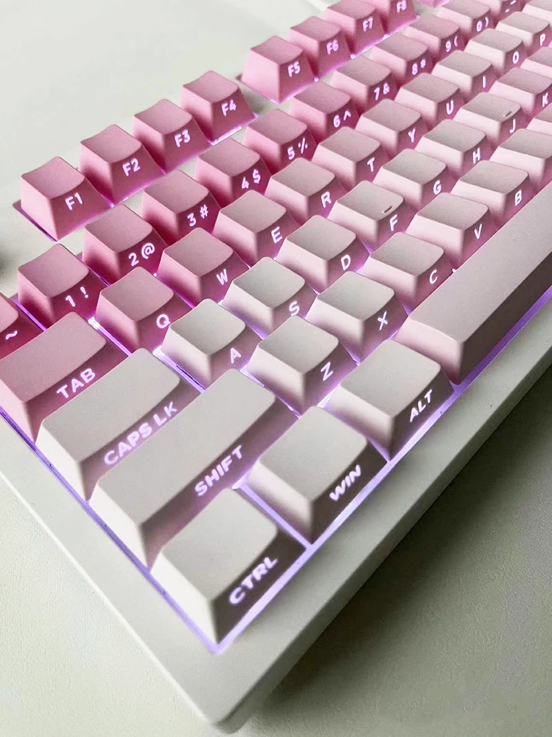 Valentine Pink Keycaps PBT Material OEM Profile Backlit NonBacklit for Cherry MX Switches on 61 87 104 108 Mechanical Keyboard